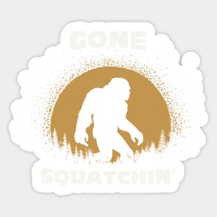 Funny Gone Squatchin, Sasquatch Bigfoot Humor Sticker